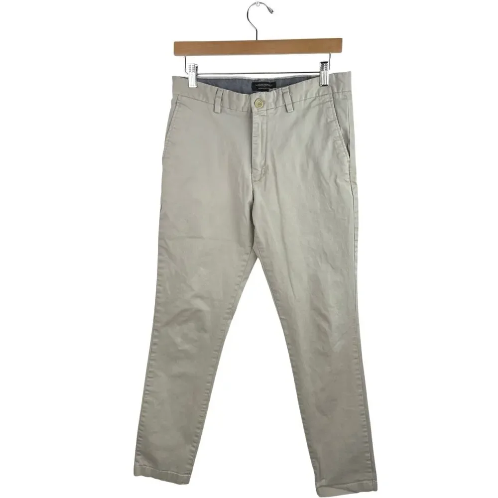 Banana Republic Fulton Skinny Chino Men's Gray Stretch Casual Pants Size 31x32